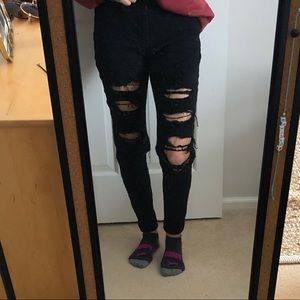 American eagle black ripped jeans